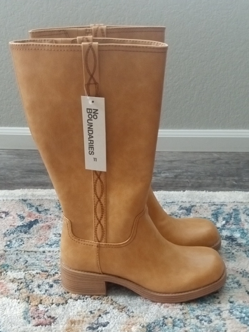 Tan Mid-calf Riding Boots - Picture 4 of 10